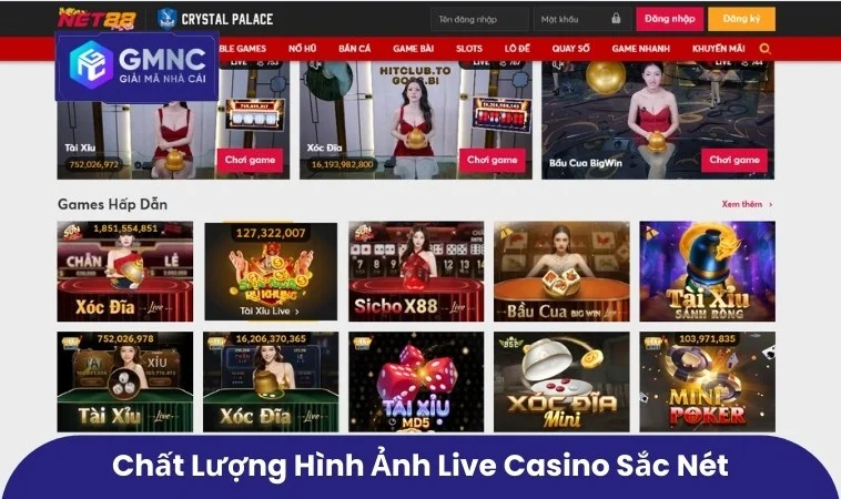 Chất lượng hình ảnh Live Casino sắc nét