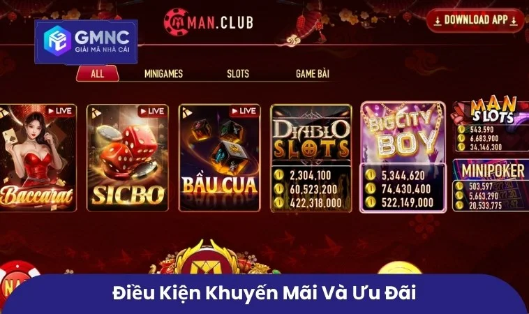 Manclub – Điểm Đến Giải Trí Trực Tuyến Được Nhiều Người Tin Chọn 2 Điều kiện khuyến mãi và ưu đãi