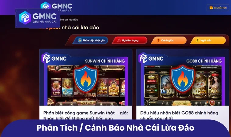 GMNC.VIP Có Phải Website Chính Thức Của GMNC? 1 Phân tích / Cảnh báo nhà cái lừa đảo